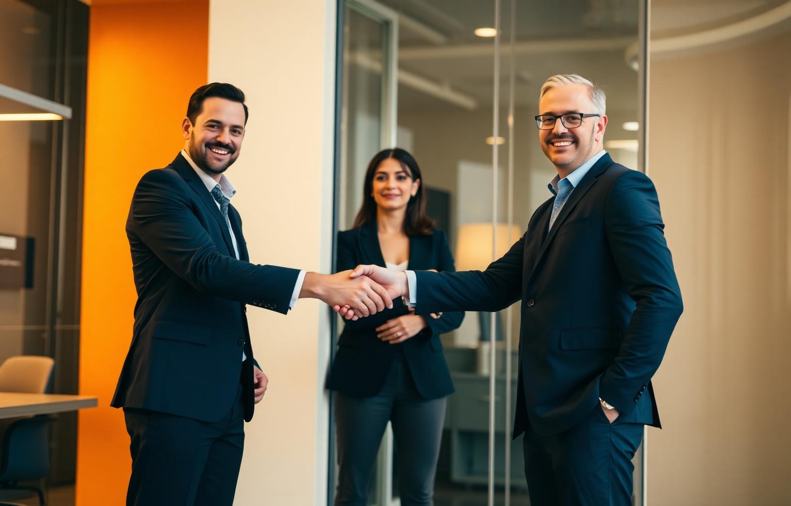 Business owners reviewing growth strategy